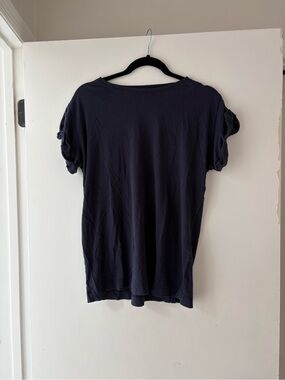 lululemon athletica Navy Short Sleeve Knot Detail Tee